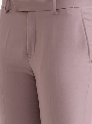 Pink Solid Slim Fit Formal Trouser | Metal
