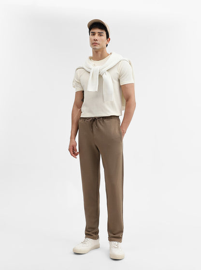Khaki Solid Slim Fit Track Pant | JadeBlue