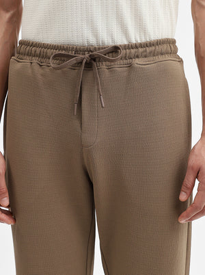 Khaki Solid Slim Fit Track Pant | JadeBlue
