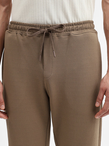 Khaki Solid Slim Fit Track Pant | JadeBlue