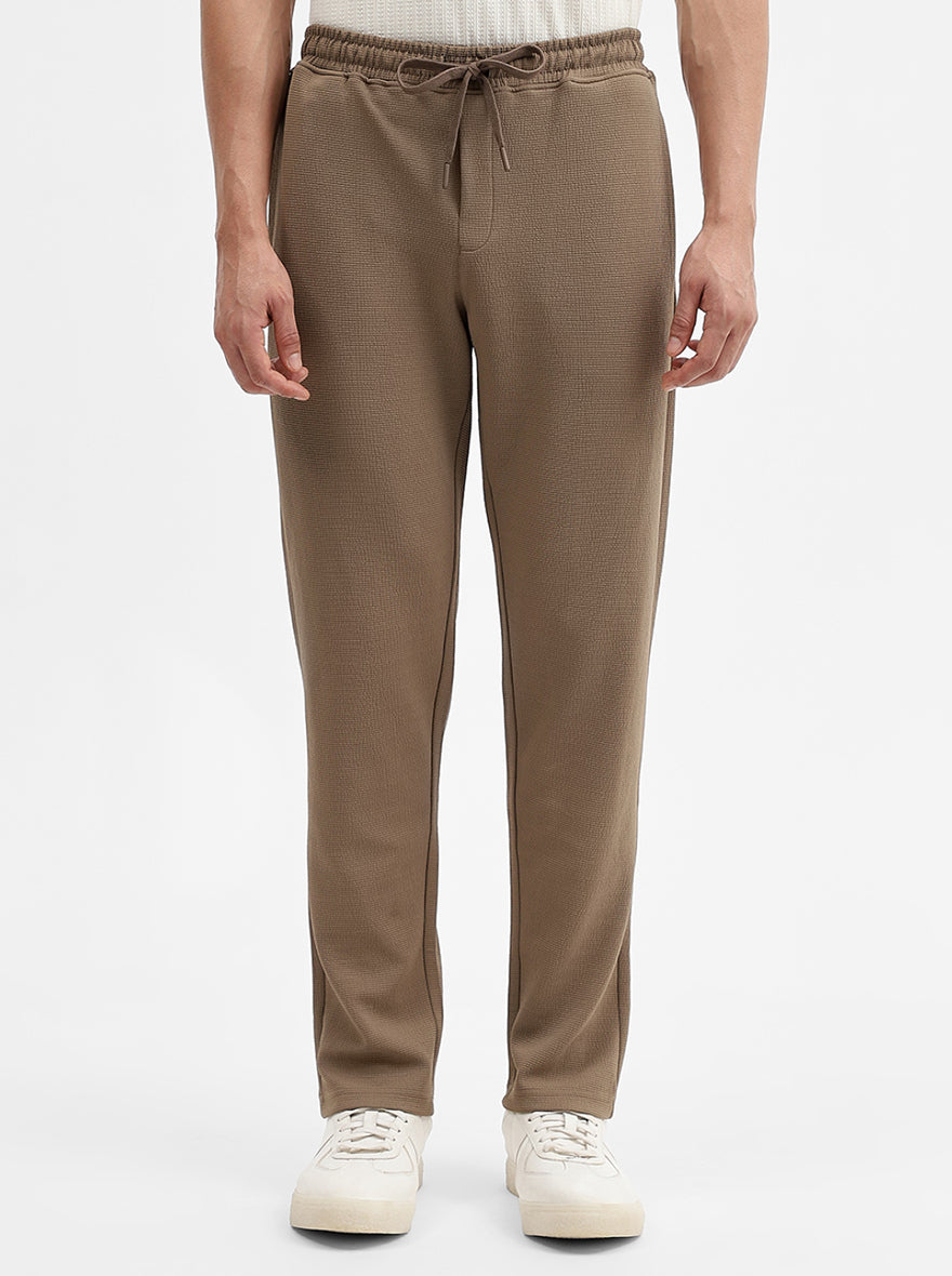 Khaki Solid Slim Fit Track Pant | JadeBlue