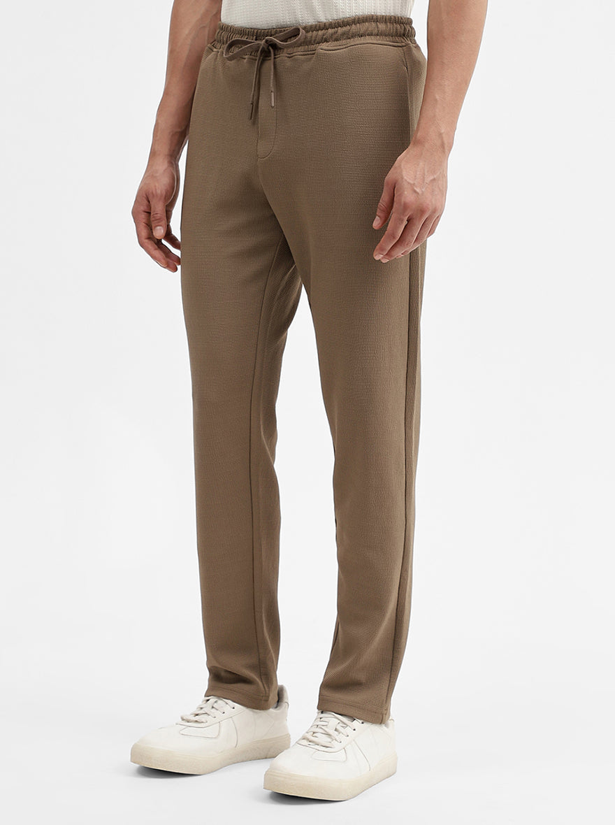 Khaki Solid Slim Fit Track Pant | JadeBlue
