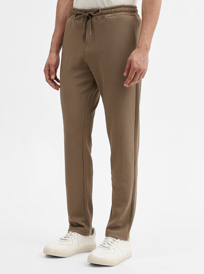 Khaki Solid Slim Fit Track Pant | JadeBlue