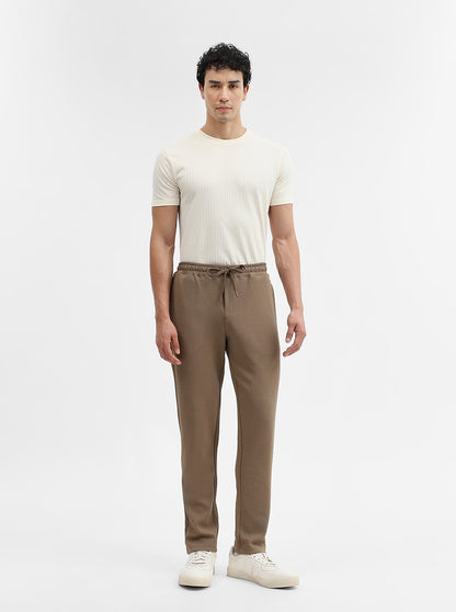 Khaki Solid Slim Fit Track Pant | JadeBlue