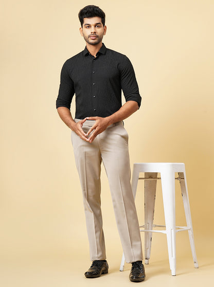 Black Solid Slim Fit Party Wear Shirt | JB Studio
