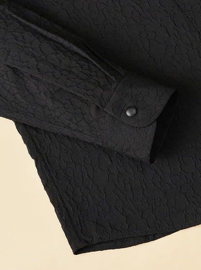 Black Solid Slim Fit Party Wear Shirt | JB Studio