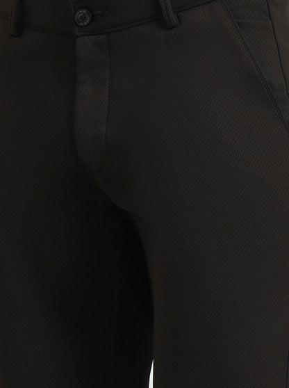 Olive Brown Solid Slim Fit Club Wear Trouser | Wyre