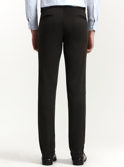 Olive Brown Solid Slim Fit Club Wear Trouser | Wyre
