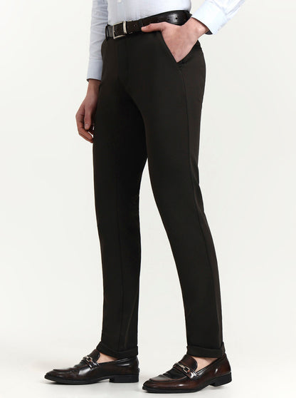 Olive Brown Solid Slim Fit Club Wear Trouser | Wyre