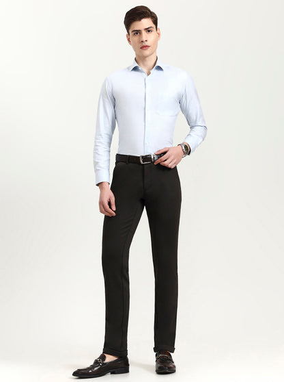 Olive Brown Solid Slim Fit Club Wear Trouser | Wyre