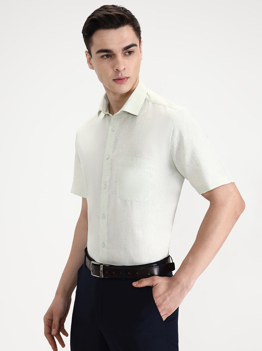 Pista Solid Regular Fit Formal Shirt | Greenfibre