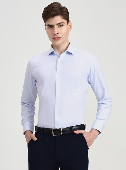 Blue Checked Slim Fit Formal Shirt | Metal