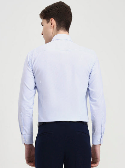 Blue Checked Slim Fit Formal Shirt | Metal