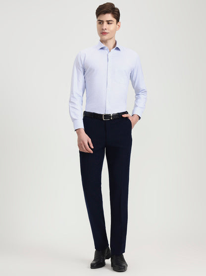 Blue Checked Slim Fit Formal Shirt | Metal