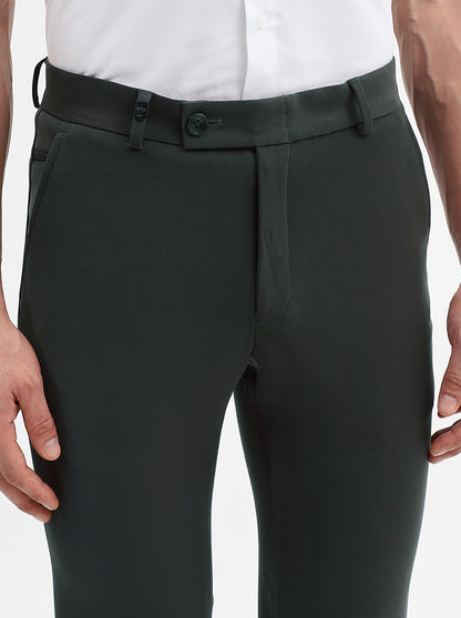 Dark Grey Solid Slim Fit Formal Trouser | Wyre