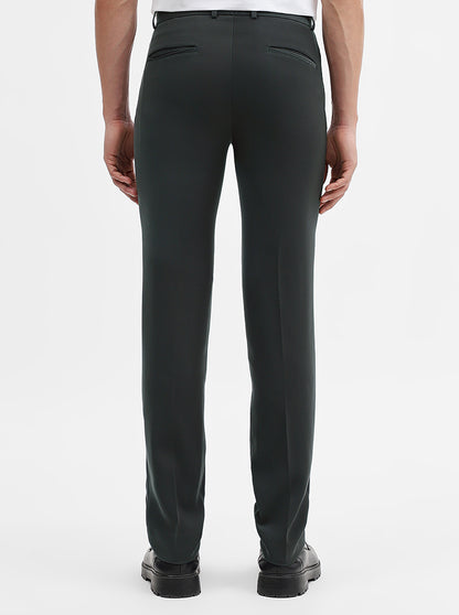 Dark Grey Solid Slim Fit Formal Trouser | Wyre