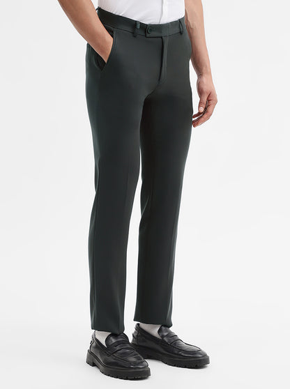 Dark Grey Solid Slim Fit Formal Trouser | Wyre