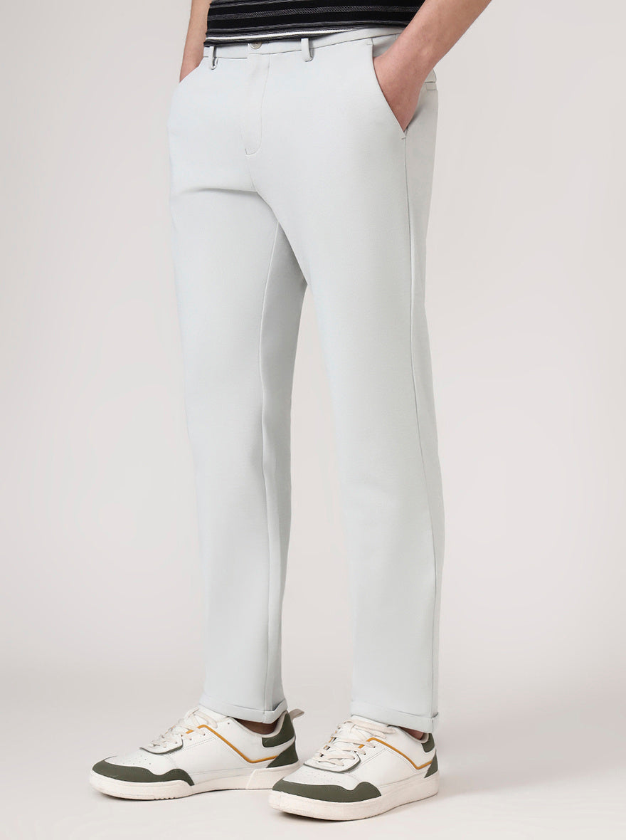 Pista Green Solid Venice Fit Casual Trouser | JadeBlue