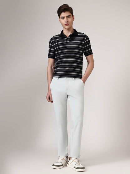 Pista Green Solid Venice Fit Casual Trouser | JadeBlue