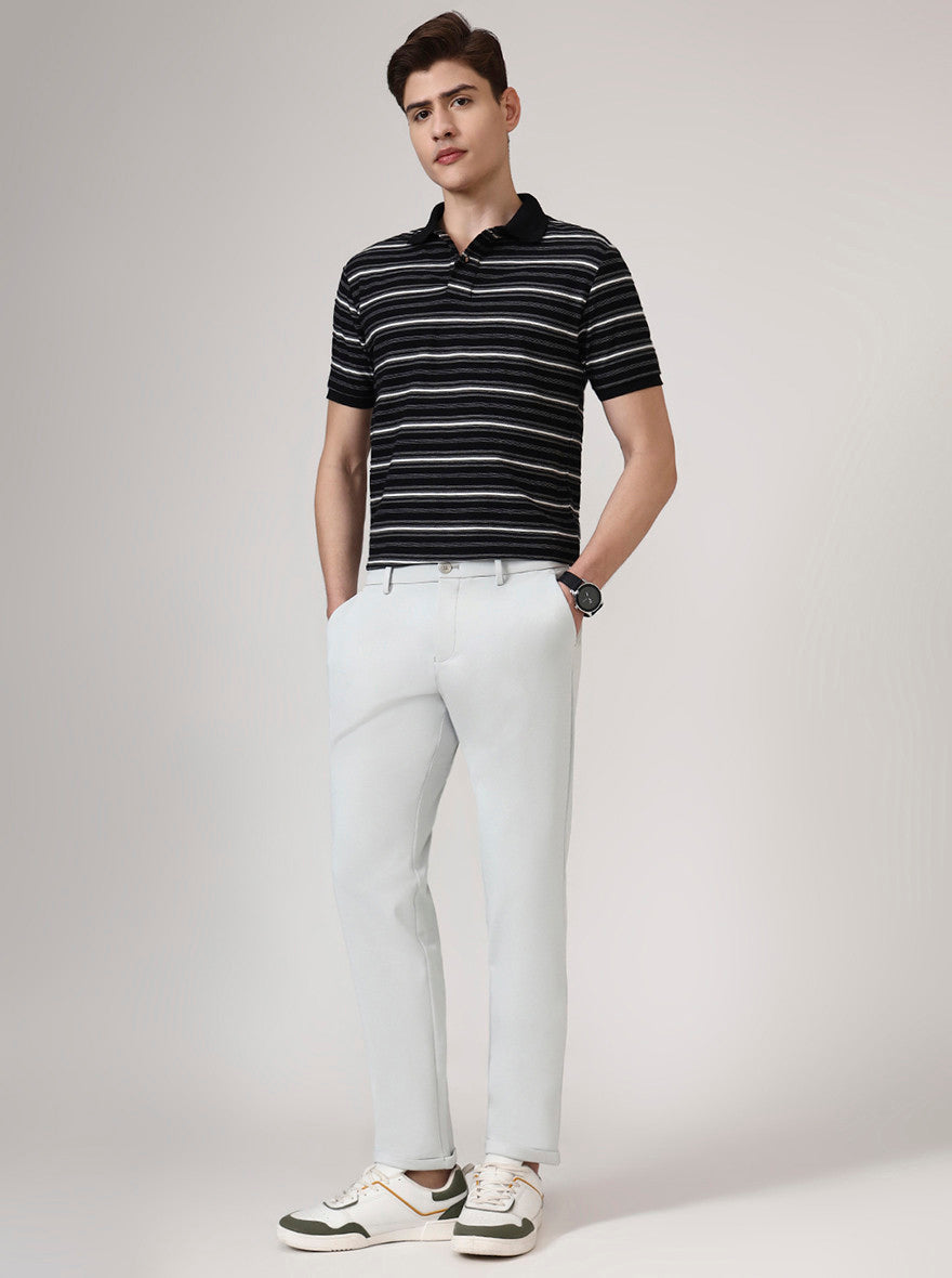 Pista Green Solid Venice Fit Casual Trouser | JadeBlue