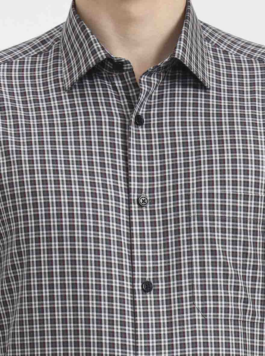 Violet Blue Checked Regular Fit Formal Shirt | JadeBlue