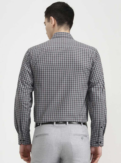 Violet Blue Checked Regular Fit Formal Shirt | JadeBlue