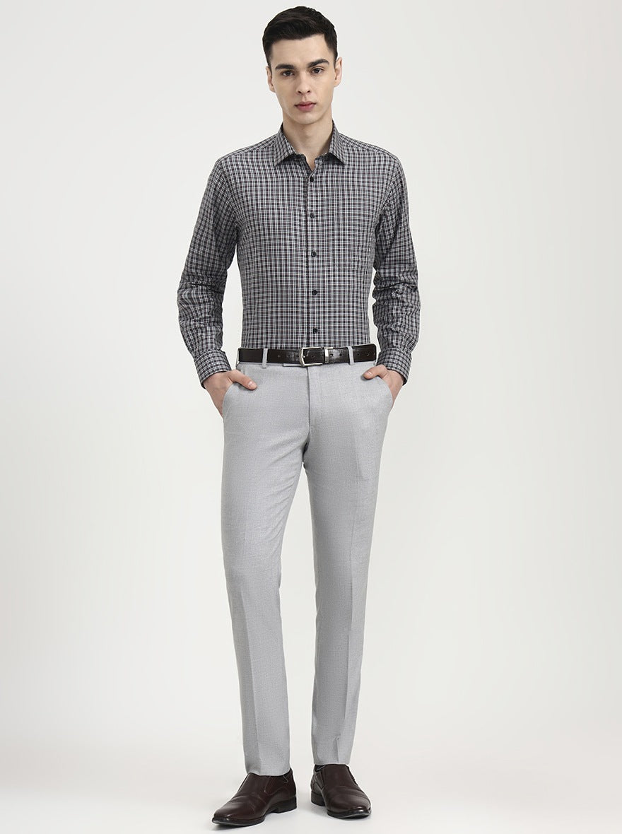 Violet Blue Checked Regular Fit Formal Shirt | JadeBlue