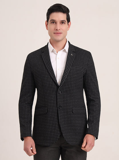 Grey Solid Regular Fit Blazer | JB Studio