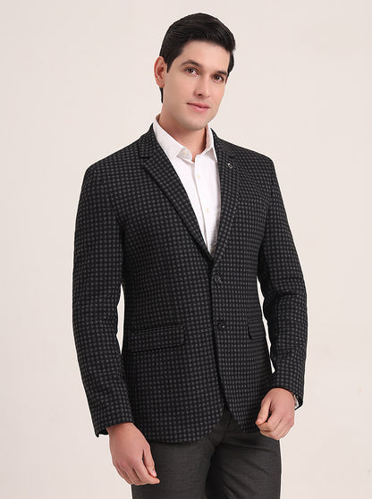 Grey Solid Regular Fit Blazer | JB Studio