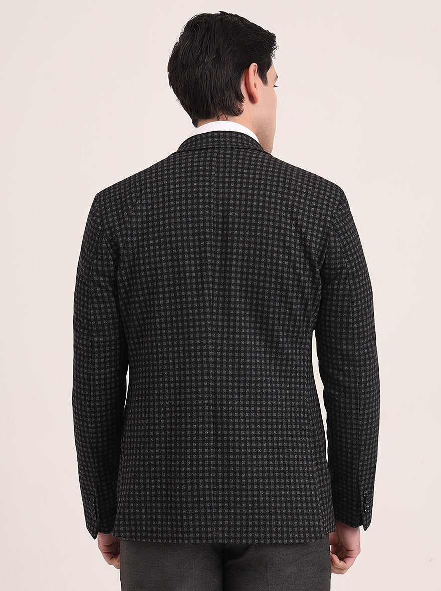 Grey Solid Regular Fit Blazer | JB Studio