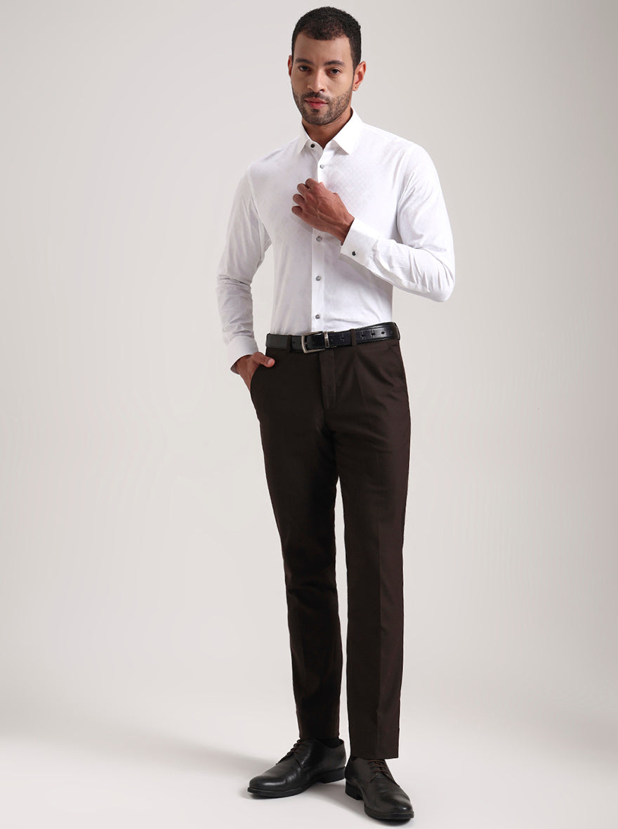 White Printed Slim Fit Party Wear Shirt | Wyre