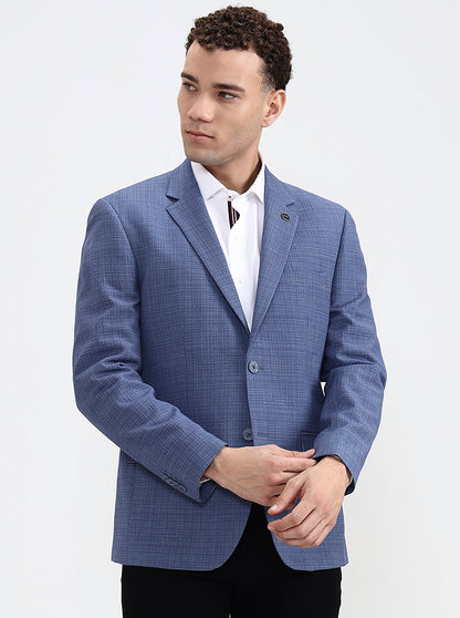 Blue Solid Regular Fit Blazer | Wyre