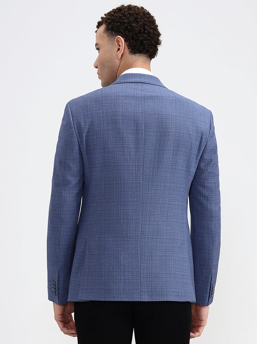 Blue Solid Regular Fit Blazer | Wyre