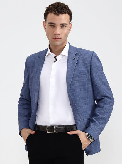 Blue Solid Regular Fit Blazer | Wyre