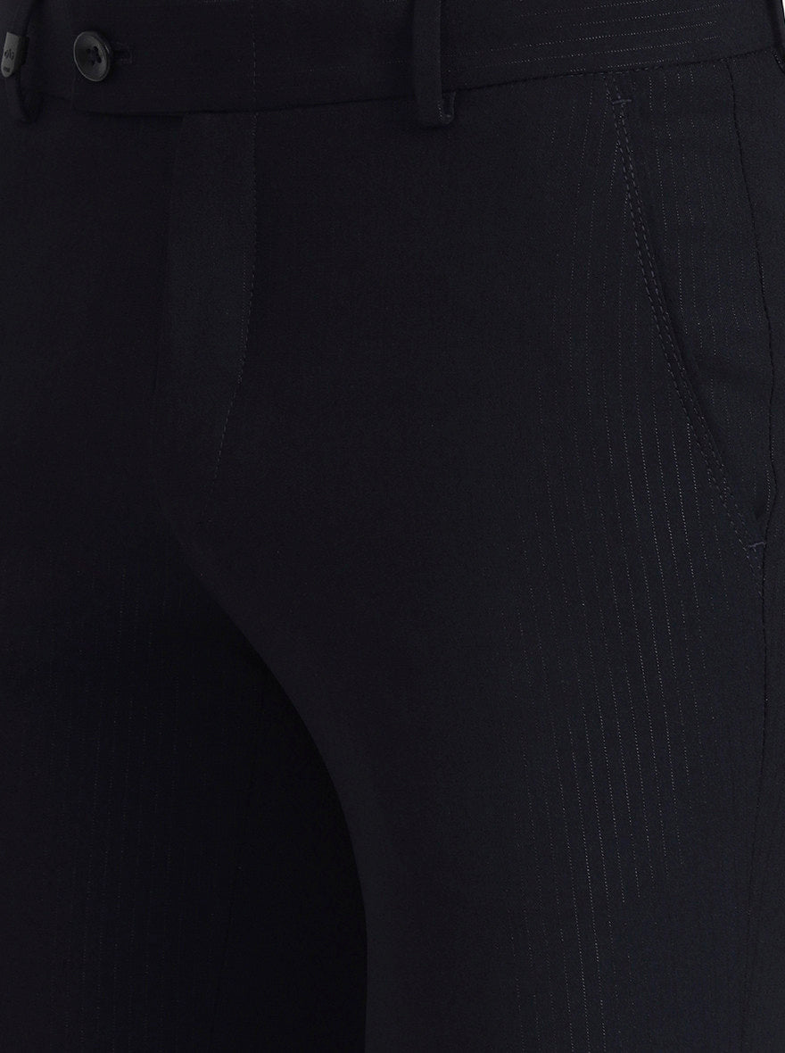 Blue Solid Slim Fit Formal Trouser | Wyre