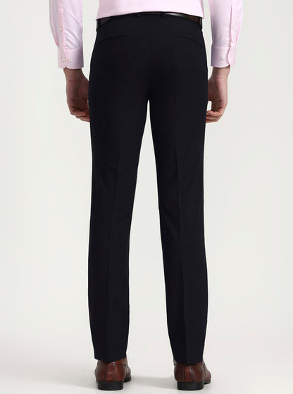 Blue Solid Slim Fit Formal Trouser | Wyre