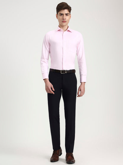 Blue Solid Slim Fit Formal Trouser | Wyre