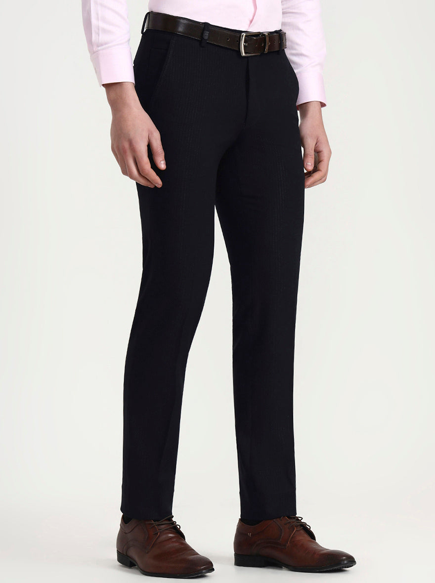 Blue Solid Slim Fit Formal Trouser | Wyre