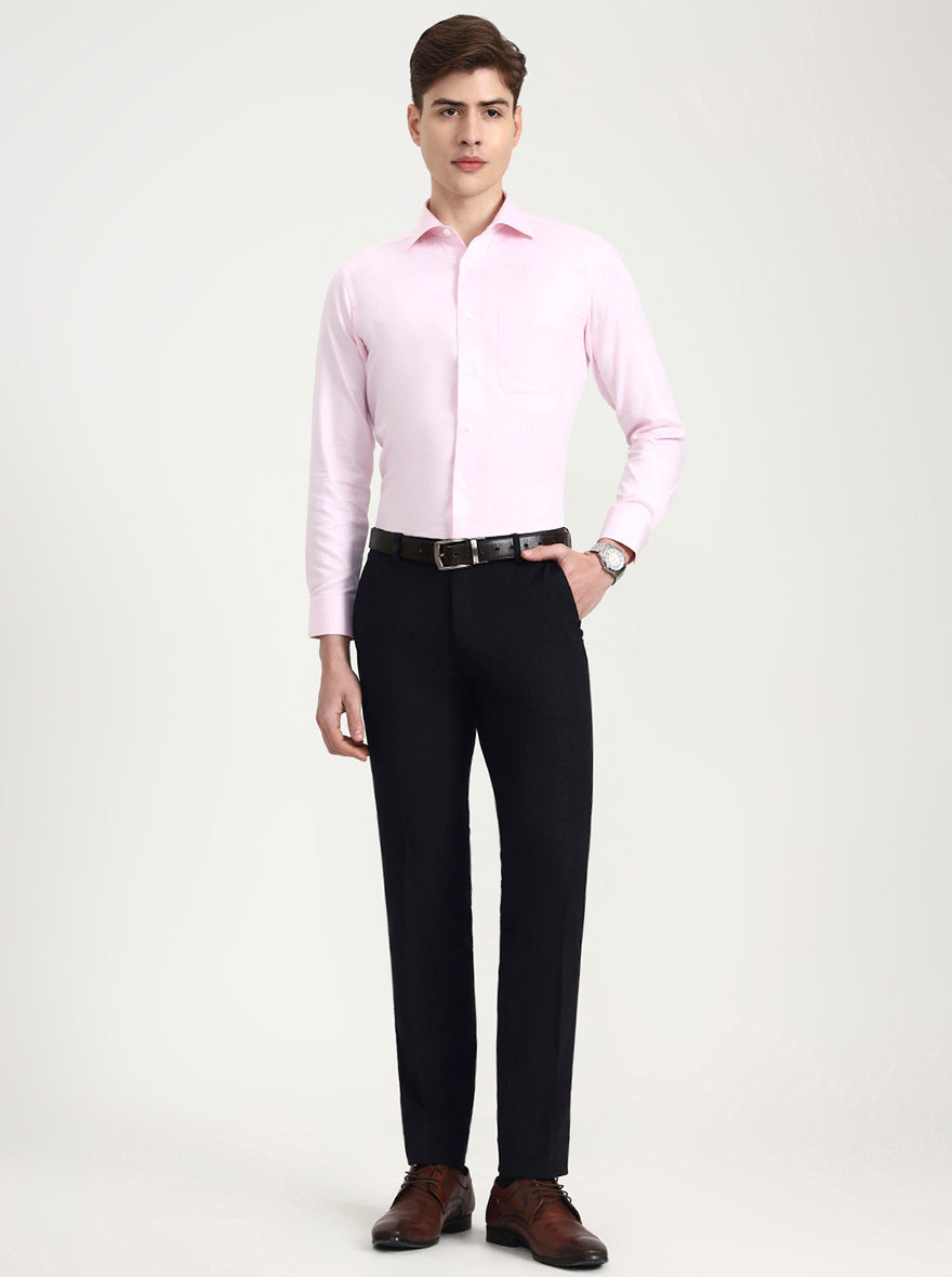 Blue Solid Slim Fit Formal Trouser | Wyre