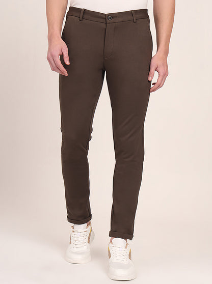 Olive Solid Venice Fit Casual Trouser | JadeBlue