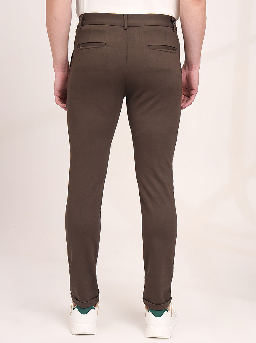 Olive Solid Venice Fit Casual Trouser | JadeBlue