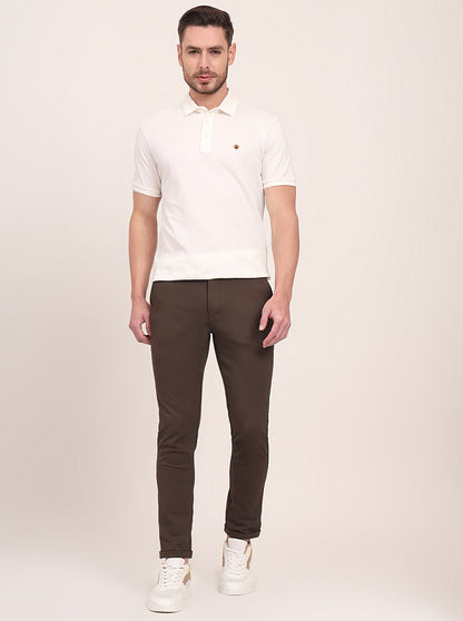 Olive Solid Venice Fit Casual Trouser | JadeBlue