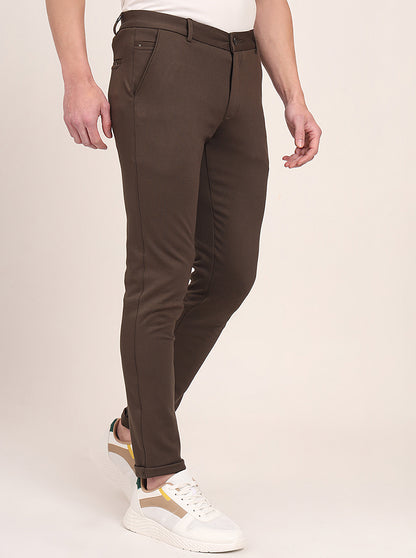 Olive Solid Venice Fit Casual Trouser | JadeBlue