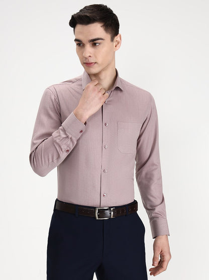 Carrot Pink Solid Slim Fit Formal Shirt | Greenfibre