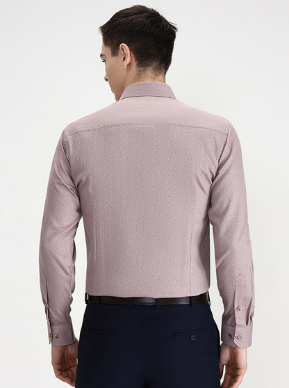 Carrot Pink Solid Slim Fit Formal Shirt | Greenfibre