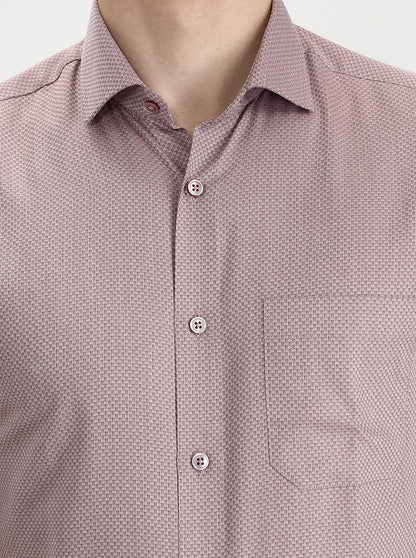 Carrot Pink Solid Slim Fit Formal Shirt | Greenfibre