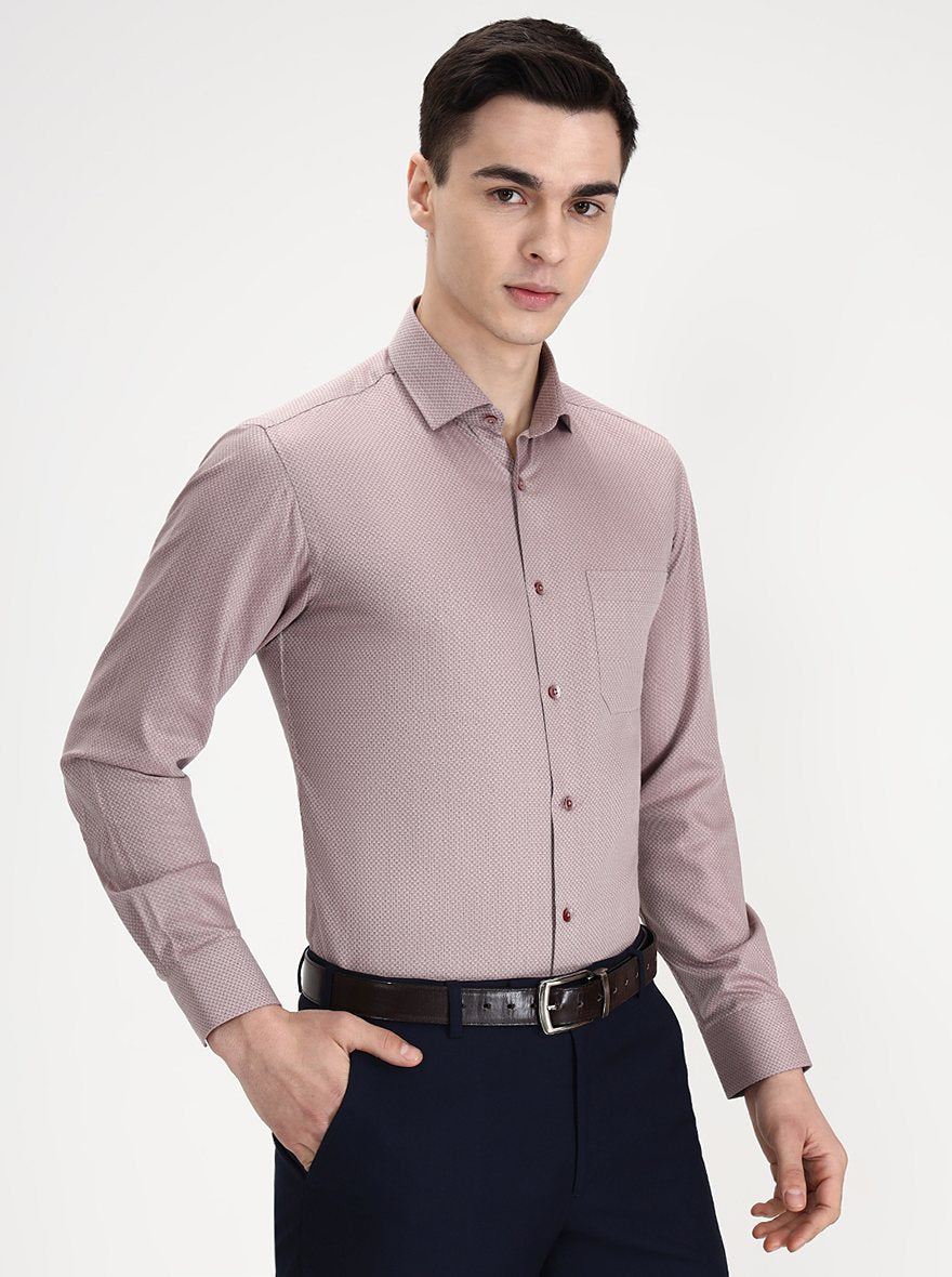 Carrot Pink Solid Slim Fit Formal Shirt | Greenfibre
