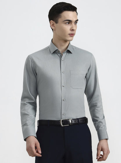 Pista Green Solid Slim Fit Formal Shirt | Greenfibre