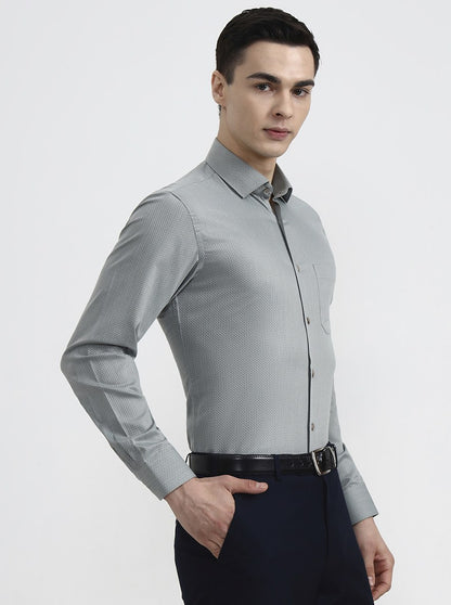 Pista Green Solid Slim Fit Formal Shirt | Greenfibre