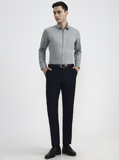Pista Green Solid Slim Fit Formal Shirt | Greenfibre